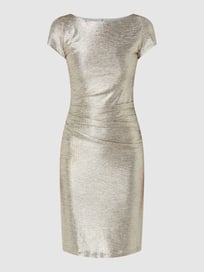 Cocktailjurk in metallic look  van Swing Geel - 14