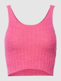 Korte top in gebreide look van Noisy May Roze - 46