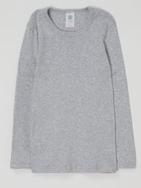 Shirt met lange mouwen van katoen van SANETTA Grijs / zwart - 42