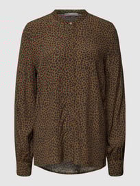 Hemdblouse met dierenprint van Jake*s Collection Bruin - 45