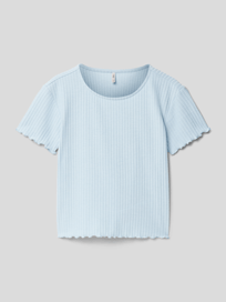 T-Shirt in Ripp-Optik Modell 'KONNELLA' von Only Blau / Türkis - 3