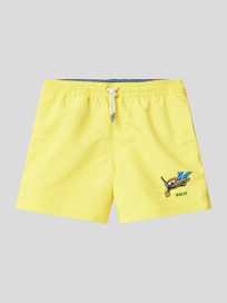 Badehose mit Motiv-Stitching Modell 'TRAVELER' von Polo Ralph Lauren Kids Gelb - 16