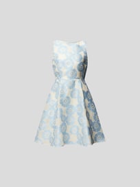 Knielange jurk met bloemenmotief van KLEO Blauw / turquoise - 37
