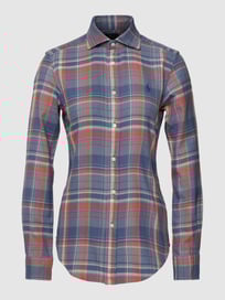 Hemdbluse mit Tartan-Karo Modell 'GEORGIA' von Polo Ralph Lauren Blau / Türkis - 43