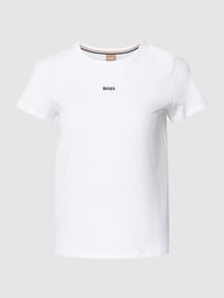 T-Shirt mit Label-Stitching Modell 'Eventsa' von BOSS Weiß - 1