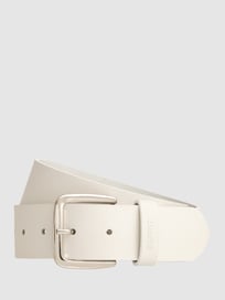 Leren riem met reliëflogo van Esprit Wit - 22