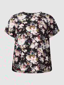 PLUS SIZE blouseshirt met bloemenmotief, model 'Carvica'  van ONLY CARMAKOMA Grijs / zwart - 6