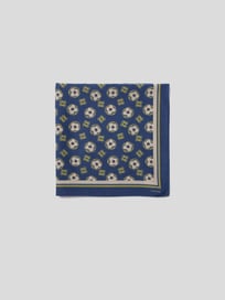 Seidentuch mit floralem Allover-Muster von Lardini Blau / Türkis - 22