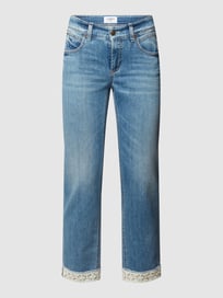 Jeans mit Label-Patch Modell 'PINA' von Cambio Blau / Türkis - 37