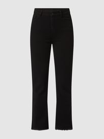 Flared cut high waist jeans met stretch, model 'Mimi' van Blue Monkey Grijs / zwart - 21