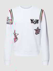 Sweatshirt mit Motiv-Stitchings von 19V69 Italia Weiß - 12
