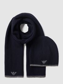 Mütze und Schal im Set von Emporio Armani Blau / Türkis - 5
