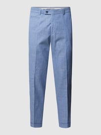 Stoffen broek met persplooien, model 'Luc' van Strellson Blauw / turquoise - 35