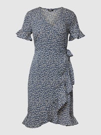 Knielanges Wickelkleid mit floralem Allover-Muster von Only Blau / Türkis - 22