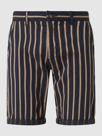 Chino-Shorts mit Stretch-Anteil Modell 'Nebraska' von Redefined Rebel Grau / Schwarz - 46
