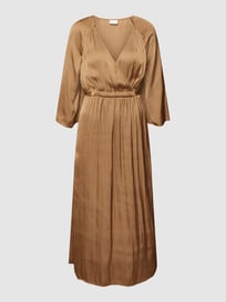 Midi-jurk in wikkellook van s.Oliver BLACK LABEL Bruin - 17