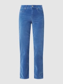 Fluwelen broek met stretch, model 'Cici' van Angels Blauw / turquoise - 18
