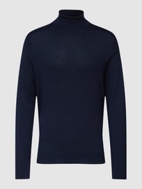 Longsleeve aus Woll-Mix mit Rollkragen von Selected Homme Blau / Türkis - 24