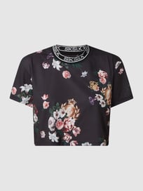 Boxy Fit T-Shirt mit floralem Muster  von SIK SILK Grau / Schwarz - 35