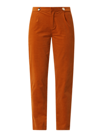 Bundfaltenhose aus Cord Modell 'Cordiesz' von Saint Tropez Braun - 17