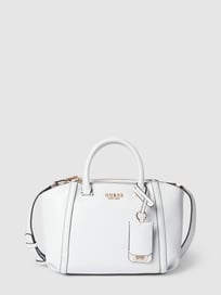Handtas met labelapplicatie in metallic, model 'LEIE' van Guess Wit - 19