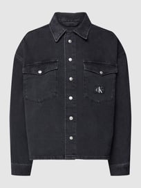 Jeansoverhemd met drukknoopsluiting, model 'BOXY LOOSE' van Calvin Klein Jeans Grijs / zwart - 6