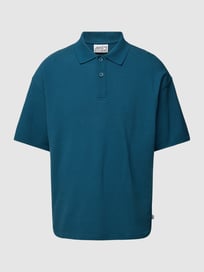 Poloshirt met extra brede schouders van JAKE*S STUDIO MEN Blauw / turquoise - 40