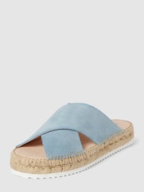 Slippers met gestructureerde zool, model 'Croisette' van Espadrij Blauw / turquoise - 4