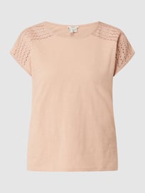 T-Shirt mit Lochstickerei von Esprit Rosa - 10