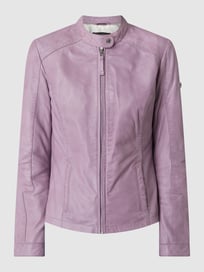 Lederjacke mit Rundhalsausschnitt von Cabrini Lila - 22