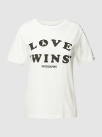 T-Shirt mit Strasssteinbesatz Modell 'MAGLIA' von Patrizia Pepe Weiß - 34