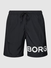 Badehose mit Label-Print Modell 'SHELDON' von Björn Borg Grau / Schwarz - 30