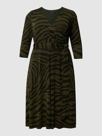 PLUS SIZE midi-jurk met all-over dierenprint, model 'CARLYNA' van Lauren Ralph Lauren Curve Groen - 2