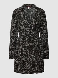 Mini-jurk met all-over motief, model 'Margarite' van QS by s.Oliver Grijs / zwart - 12
