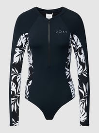 Badpak met ritssluitingsoverslag, model 'NEW PANELS' van Roxy Grijs / zwart - 5