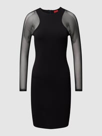 Knielanges Kleid mit Tüll Modell 'Nemalena' von HUGO Grau / Schwarz - 24
