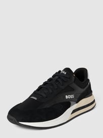 Sneakers van leermix met labeldetails, model 'Kurt' van BOSS Grijs / zwart - 37