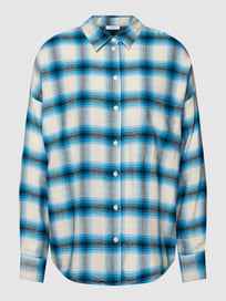 Overhemdblouse met tartanruit van Jake*s Casual Blauw / turquoise - 32