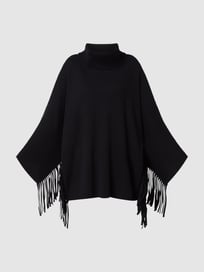 Poncho van mix van wol en kasjmier  van Repeat Grijs / zwart - 6