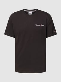T-Shirt mit Label-Stitching Modell 'LINEAR' von Tommy Jeans Grau / Schwarz - 22