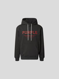 Hoodie mit Brand-Schriftzug von Purple Brand Grau / Schwarz - 45