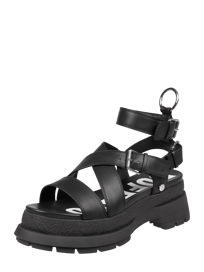 Sandalen met plateauzool, model 'Rude Up' van Buffalo Grijs / zwart - 27