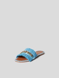 Pantoletten mit Strasssteinbesatz von De Siena Blau / Türkis - 8