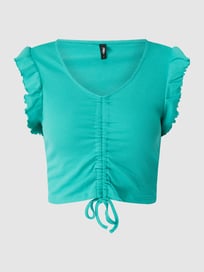 Korte top met plooien, model 'Laila' van Only Groen - 39