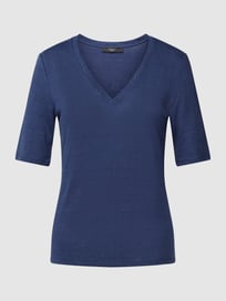 T-shirt met V-hals, model 'NARO' van Weekend Max Mara Blauw / turquoise - 1