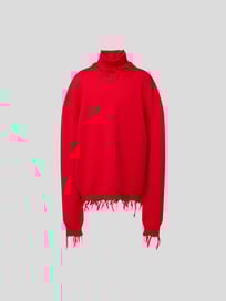 Rollkragenpullover im Destroyed-Look von VETEMENTS Rot - 1