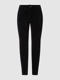 Skinny fit fluwelen broek met modal van Luisa Cerano Grijs / zwart - 9