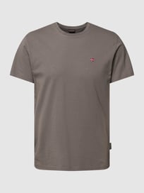 T-Shirt mit Logo-Stitching Modell 'SALIS' von Napapijri Grau / Schwarz - 11