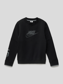 Sweatshirt mit Label-Stitching von Nike Grau / Schwarz - 21