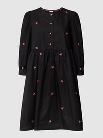 Knielanges Kleid mit Stickereien Modell 'NUEMMELINE DRESS' von Nümph Grau / Schwarz - 32